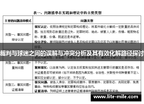 裁判与球迷之间的误解与冲突分析及其有效化解路径探讨